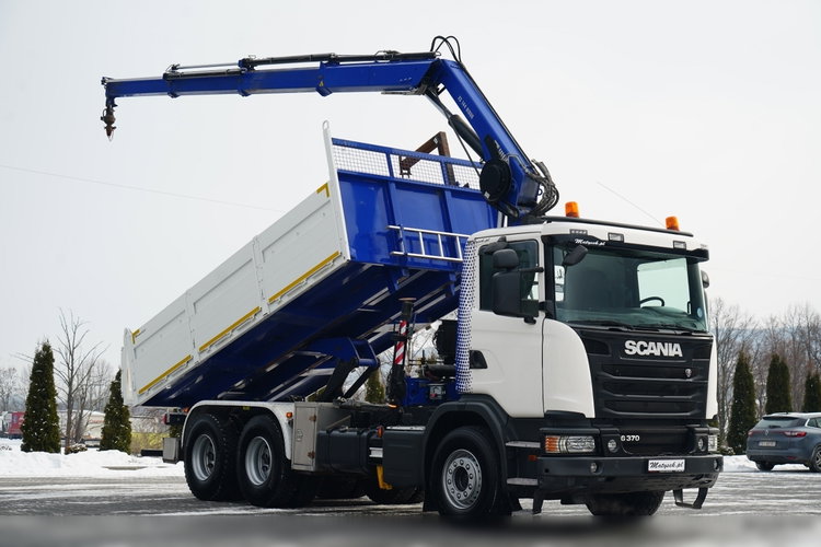Scania G 370 / 6x4 / WYWROTKA TYLNOZSYPOWA + HDS HIAB 144E S-3 / STEROWANIE RADIOWE /  ROTATOR / WIDŁY DO PALET / EURO 6 / zdjęcie 7