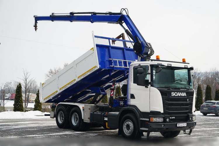 Scania G 370 / 6x4 / WYWROTKA TYLNOZSYPOWA + HDS HIAB 144E S-3 / STEROWANIE RADIOWE /  ROTATOR / WIDŁY DO PALET / EURO 6 / zdjęcie 8