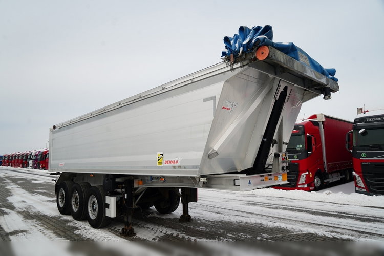 BENALU WYWROTKA / 27 m3 / ALUMINIOWA / OŚ PODNOSZONA / WAGA: 5 100 KG / ELEKTRYCZNA PLANDEKA zdjęcie 2