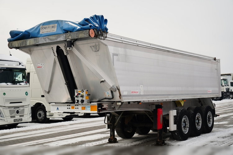 BENALU WYWROTKA / 27 m3 / ALUMINIOWA / OŚ PODNOSZONA / WAGA: 5 100 KG / ELEKTRYCZNA PLANDEKA zdjęcie 3