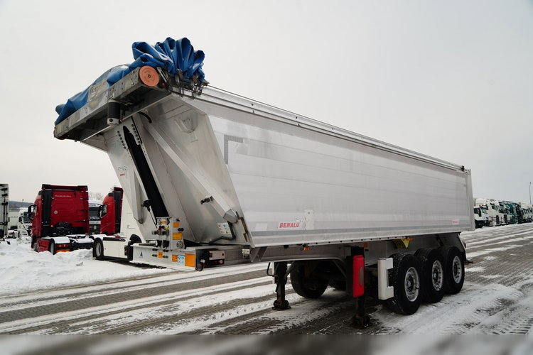 BENALU WYWROTKA / 27 m3 / ALUMINIOWA / OŚ PODNOSZONA / WAGA: 5 100 KG / ELEKTRYCZNA PLANDEKA zdjęcie 4