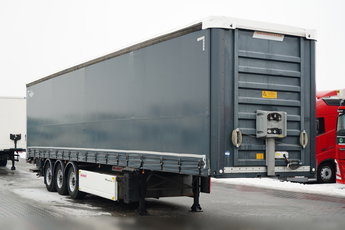 Fruehauf / FIRANKA / STANDARD / WINDA  2 000 kg / MOCNA PODŁOGA SZYNA DESKA / KOSZ NA PALETY 