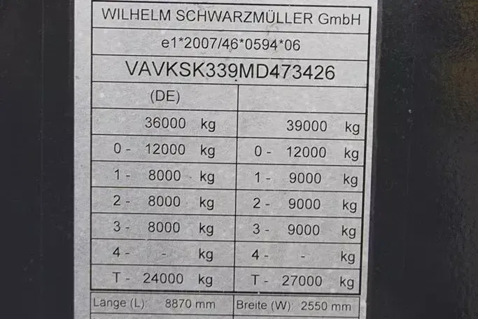 Schwarzmuller / WYWROTKA / 27 M3 / 2 X OŚ PODNOSZONA zdjęcie 11