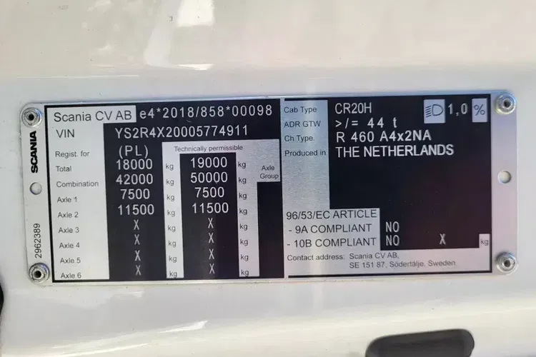 Scania R 460 A4x2NA ADR FL Standard zdjęcie 11