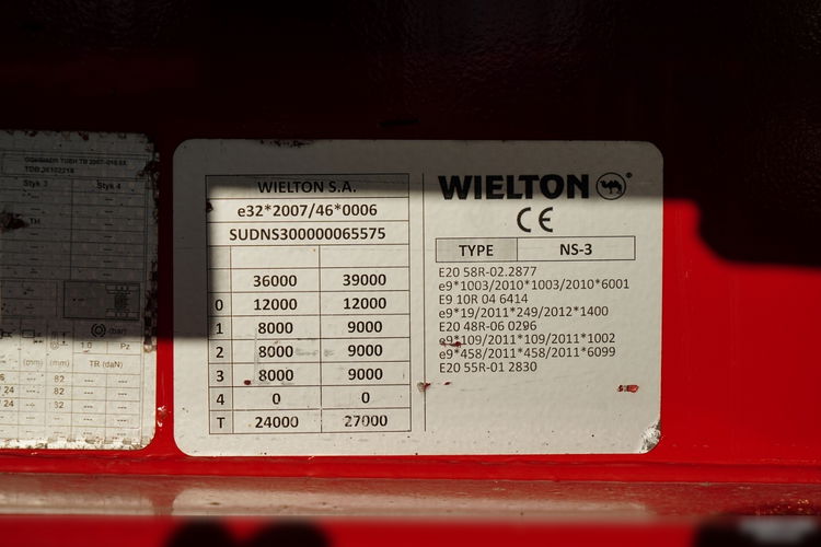 Wielton / FIRANKA STANDARD / MULDA DO STALI - 9 M / OŚ PODNOSZONA / SAF / zdjęcie 31