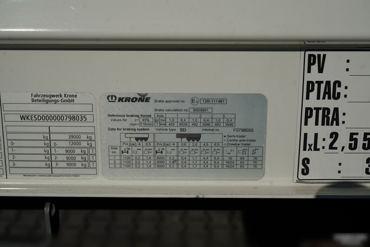 Krone FIRANKA / BURTOWA / OŚ PODNOSZONA / SAF / STANDARD zdjęcie 27