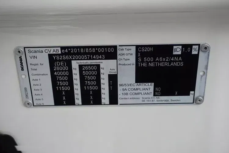 Scania S 500 / E 6 / ACC / PUSHER / RETARDER / I -COOL / OŚ SKRĘTNA / DMC 50 000 KG zdjęcie 11