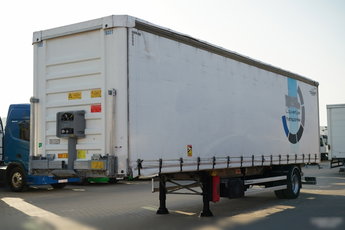 Fruehauf / FIRANKA CITYLINER / 1 OŚ / SKRĘTNA / 11 M DŁUGOŚĆ / ZAWIESIE NA WÓZEK / MOCNA PODŁOGA  