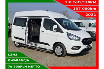 Ford transit-custom L2H2 79900zł NETTO Brygadówka 6 osób 2.0TdCi/170KM