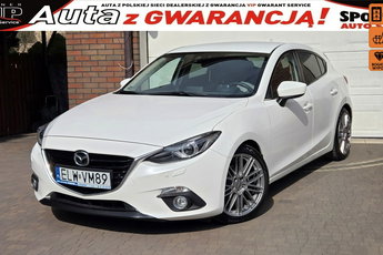 Mazda 3 2.0 165KM, SkyActiv, NAWIGACJA, ​Head-Up, BIAŁA PERŁA najbogatsza wersja