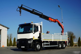 Renault C 430 / 6x4 / SKRZYNIOWY 7.2 M + HDS FASSI F215A / WYSÓW 10 M / STEROWANIE RADIOWE / WIDŁY / ROTATOR