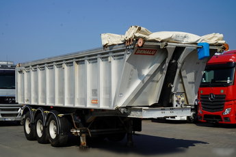 BENALU WYWROTKA / 24 m3 / ALUMINIOWA / OŚ PODNOSZONA / WAGA: 5 300 KG / ELEKTRYCZNA PLANDEKA / ALUFELGI  