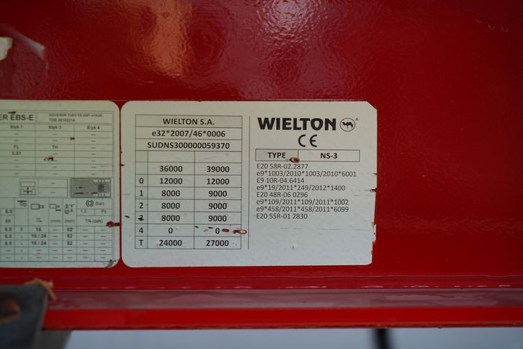 Wielton / FIRANKA STANDARD / MULDA DO STALI - 9 M / OŚ PODNOSZONA / SAF / COILMULDA zdjęcie 31