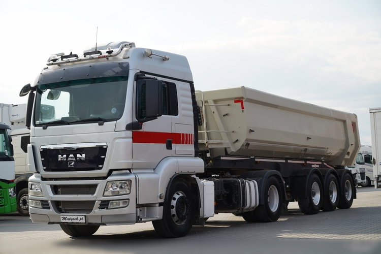 MAN TGS 18.400 / ZESTAW / HYDRAULIKA / + WYWROTKA ALUMINIOWA / 26 M3 / 4 500 KG / ALUFELGI / 2017 R zdjęcie 1