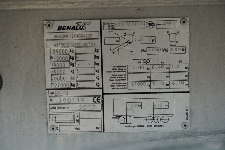 BENALU WYWROTKA / 29 m3 / ALUMINIOWA / OŚ PODNOSZONA / WAGA: 5 000 KG / ALUFELGI  / PLANDEKA ELEKTRYCZNA / SPROWADZONA zdjęcie 19