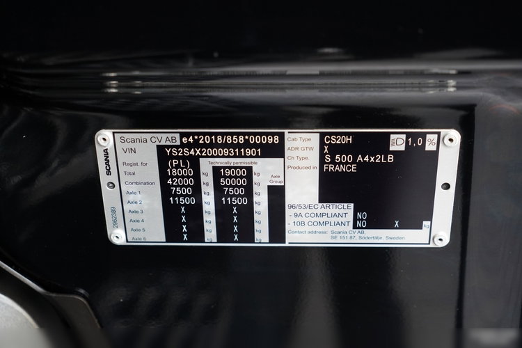 Scania S 500 / RETARDER / LOW DECK / MEGA / BAKI 1 400 L / KLIMA POSTOJOWA / PO ZŁOTYM KONTRAKCIE SERWISOWYM / zdjęcie 38