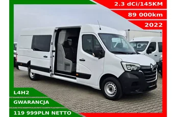 Renault Master L4H2 119999zł Netto Brygadówka 7 osób 2.3 dCi/145KM