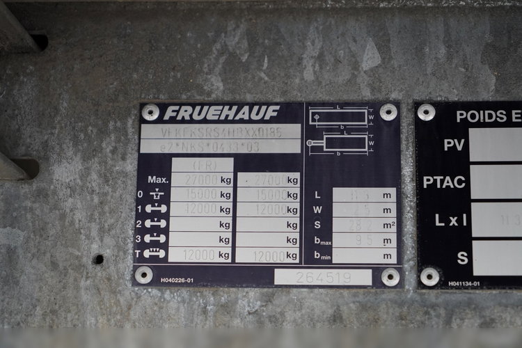Fruehauf / FIRANKA CITYLINER / OŚ SKRĘTNA / 11 M DŁUGOŚĆ / ZAWIESIE NA WÓZEK / MOCNA PODŁOGA zdjęcie 28