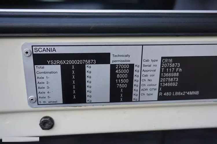 Scania R 480 / E 6 / CHŁODNIA + WINDA / 19 PALET / RETARDER / OŚ SKRĘTNA zdjęcie 11