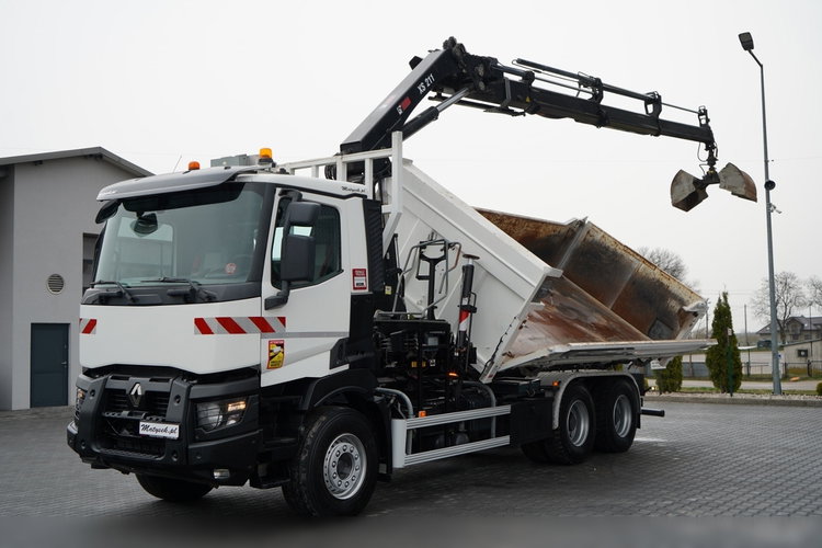 Renault C 430 / 6x4 / WYWROTKA 2 STRONNA / HYDROBURTA + HDS HIAB 211 EP-3 / EURO 6 / STEROWANIE RADIOWE / ROTATOR / ŁYŻKA zdjęcie 9
