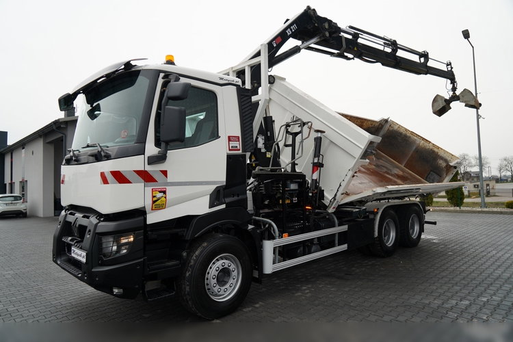 Renault C 430 / 6x4 / WYWROTKA 2 STRONNA / HYDROBURTA + HDS HIAB 211 EP-3 / EURO 6 / STEROWANIE RADIOWE / ROTATOR / ŁYŻKA zdjęcie 10