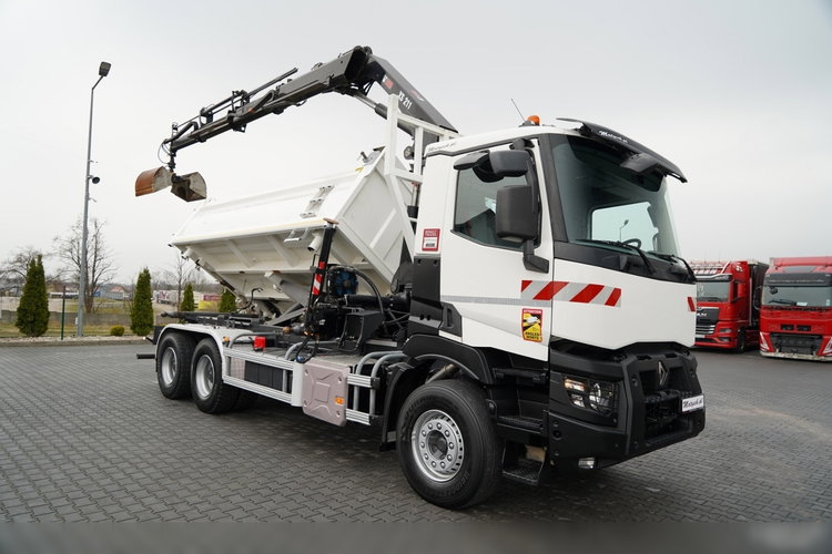 Renault C 430 / 6x4 / WYWROTKA 2 STRONNA / HYDROBURTA + HDS HIAB 211 EP-3 / EURO 6 / STEROWANIE RADIOWE / ROTATOR / ŁYŻKA zdjęcie 13