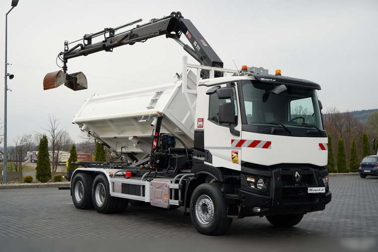 Renault C 430 / 6x4 / WYWROTKA 2 STRONNA / HYDROBURTA + HDS HIAB 211 EP-3 / EURO 6 / STEROWANIE RADIOWE / ROTATOR / ŁYŻKA zdjęcie 14