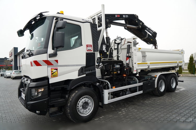 Renault C 430 / 6x4 / WYWROTKA 2 STRONNA / HYDROBURTA + HDS HIAB 211 EP-3 / EURO 6 / STEROWANIE RADIOWE / ROTATOR / ŁYŻKA zdjęcie 17