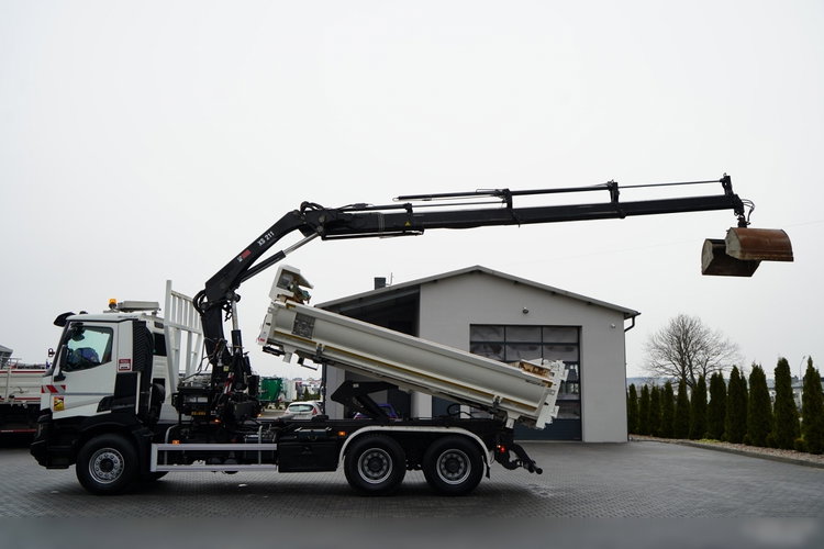 Renault C 430 / 6x4 / WYWROTKA 2 STRONNA / HYDROBURTA + HDS HIAB 211 EP-3 / EURO 6 / STEROWANIE RADIOWE / ROTATOR / ŁYŻKA zdjęcie 3