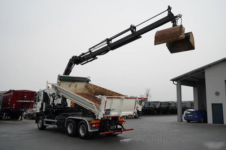 Renault C 430 / 6x4 / WYWROTKA 2 STRONNA / HYDROBURTA + HDS HIAB 211 EP-3 / EURO 6 / STEROWANIE RADIOWE / ROTATOR / ŁYŻKA zdjęcie 4