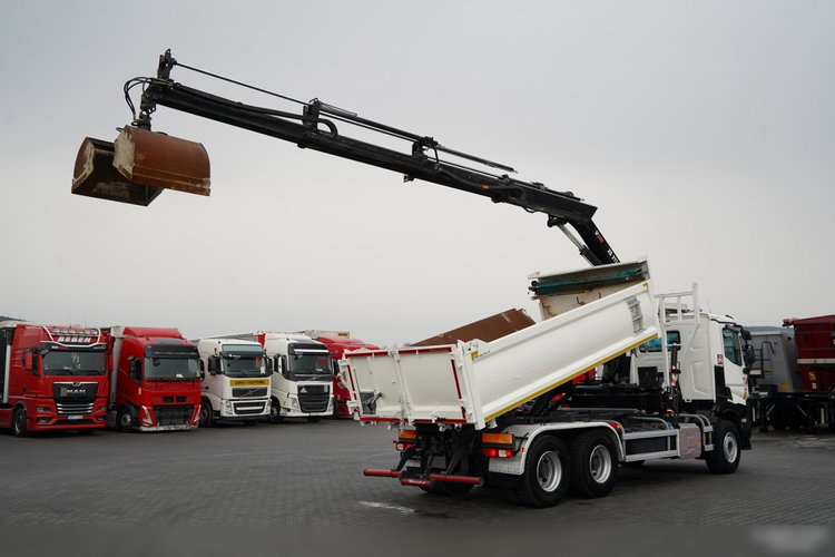 Renault C 430 / 6x4 / WYWROTKA 2 STRONNA / HYDROBURTA + HDS HIAB 211 EP-3 / EURO 6 / STEROWANIE RADIOWE / ROTATOR / ŁYŻKA zdjęcie 5