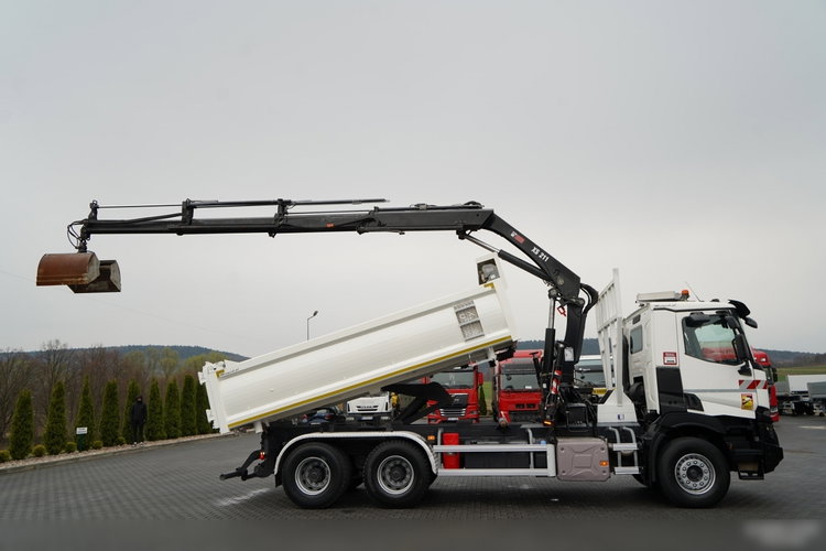 Renault C 430 / 6x4 / WYWROTKA 2 STRONNA / HYDROBURTA + HDS HIAB 211 EP-3 / EURO 6 / STEROWANIE RADIOWE / ROTATOR / ŁYŻKA zdjęcie 6