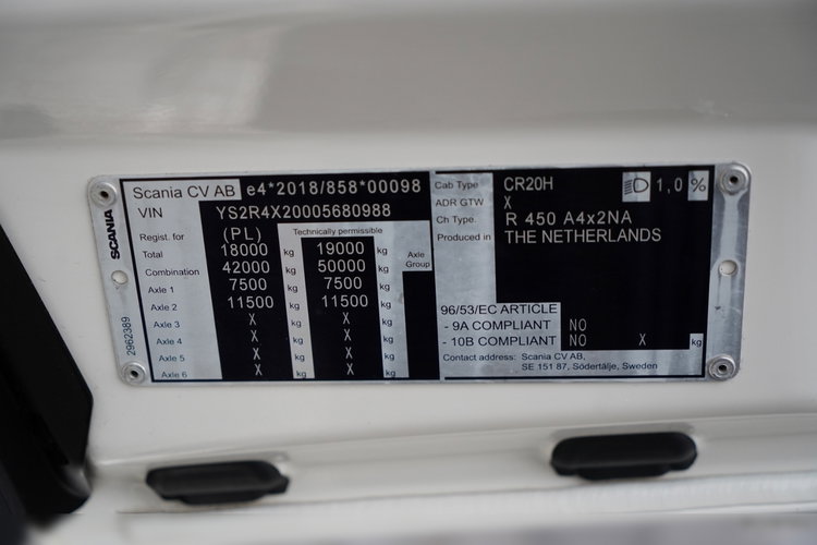Scania R 450 / RETARDER / KLIMATYZACJA POSTOJOWA / OPONY 100% / PO ZŁOTYM KONTRAKCIE zdjęcie 36