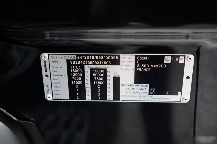 Scania S 500 / RETARDER / LOW DECK / MEGA / BAKI 1400 L / KLIMA POSTOJOWA / PO ZŁOTYM KONTRAKCIE SERWISOWYM zdjęcie 37