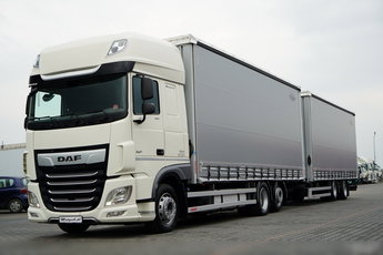 DAF XF 480 / ZESTAW TANDEM / SSC / OŚ PODNOSZONA / PRZYCZEPA WECON / SAF /