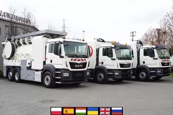 MAN TGS 26.360 E6 / Zabudowa WUKO Rivard 18 m3 / oś skrętna / 3 sztuki