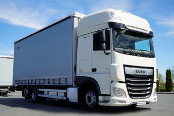 DAF XF 480 / FIRANKA 7.7 M / SSC / MEGA / KLIMA POSTOJOWA / 6X2 / OŚ PODNOSZONA / DACH PODNOSZONY / ZAWIESIE DO WÓZKA /