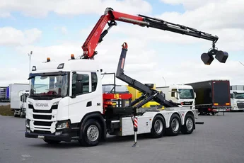 Scania G 410 / E 6 / 8 X 4 / HDS + HAKOWIEC / TRIDEM / CNG / RETARDER / FASSI F 215