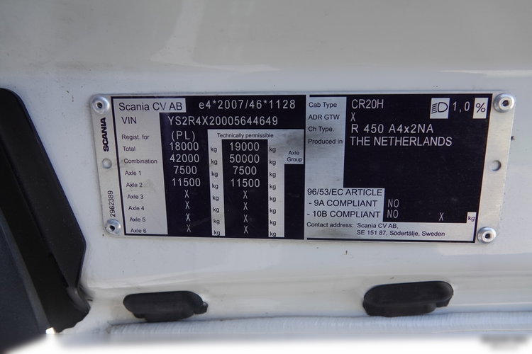 Scania R 450 / RETARDER / ZBIORNIKI 1400 L / OPONY 100 % / zdjęcie 39