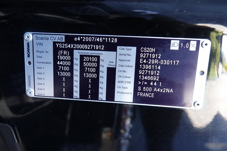Scania S 500 / ADR FL / RETARDER / KLIMA POSTOJOWA / TV / ALUFELGI / EURO 6 zdjęcie 38