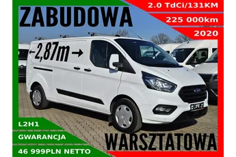 Ford Transit Custom L2H1 46999zł NETTO Zabudowa warsztatowa 2.0TdCi/131KM
