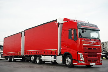Volvo FH 460 / ZESTAW TANDEM / 120 M3 / PRZEJAZDOWY / I-SAVE / KLIMA POSTOJOWA / OŚ PODNOSZONA SKRĘTNA / WIELTON / PLANDEKA ZBROJONA 6x2