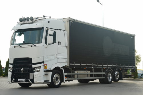 Renault T HIGH 440 DTI 13 / 6X2 /  FIRANKA 9.5 M / KLIMA POSTOJOWA / OŚ PODNOSZONA / MOCNA PODŁOGA / ALUFELGI / WINDA DHOLLANDIA /