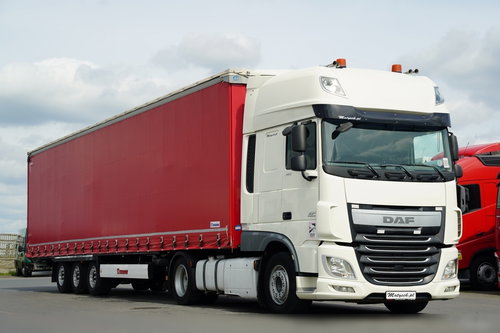 DAF XF 460 / ZESTAW / LOWDECK / SSC / + KRONE / FIRANKA / MEGA / OŚ PODNOSZONA / DACH PODNOSZONY / SAF