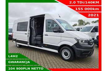 Volkswagen Crafter L4H2 104900zł NETTO Brygadówka 6 osób 2.0TDi/140KM