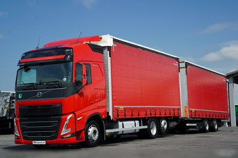 Volvo FH 460 / ZESTAW TANDEM / 120 M3 / PRZEJAZDOWY / I-SAVE / I-PARK COOL / OŚ PODNOSZONA SKRĘTNA / WIELTON / PLANDEKA ZBROJONA 6x2