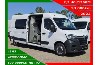 Renault Master L3H2 109999zł Netto Brygadówka 7 osób 2.3 dCi/136KM