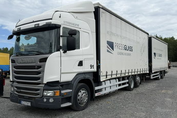 Scania R410 bez EGR Zabudowy Wecon 120m Dach Podnoszony Zestaw Tandem 120m Firana Ład. 13717kg+12600kg Zadbany Bezwypadkowy Stan Dobry