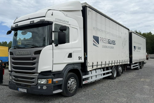 Scania R410 bez EGR Zabudowy Wecon 120m Dach Podnoszony Zestaw Tandem 120m Firana Ład. 14265kg+12500kg Zadbany Bezwypadkowy Stan Dobry