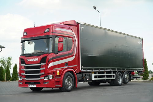 Scania R 410 / FIRANKA 9, 5 M  / 6x2 / OŚ PODNOSZONA / WINDA DHOLLANDIA  / EURO 6